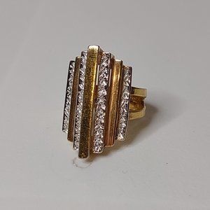 Very Pretty Size 4.75 Two Tone Gold Electroplated Ring